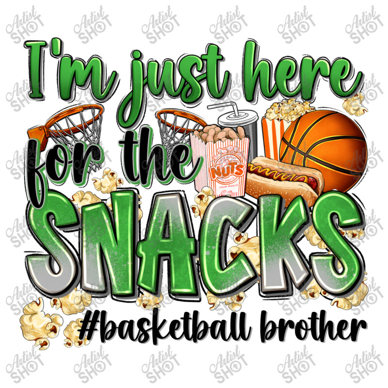 I'm Just Here For The Snacks #basketball Brother Take Out Paper Bag - 14 X 10 X 15 1/2 | Artistshot