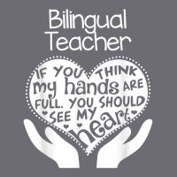 Bilingual Teacher T Shirt Heart Hands School Team Group Gift Mesh Cap | Artistshot