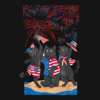 Funny Black Cat Beach Island Happy Independence Day T Shirt Mesh Cap | Artistshot