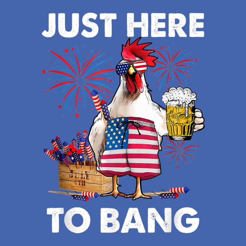 Just Here To Bang Usa Flag Funny 4th Of July Chicken Beer T Shirt Mesh Cap | Artistshot