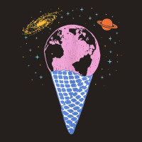 Quirky Earth Ice Cream Cone Saturn Galaxy Pink Blue Orange Tank Top | Artistshot