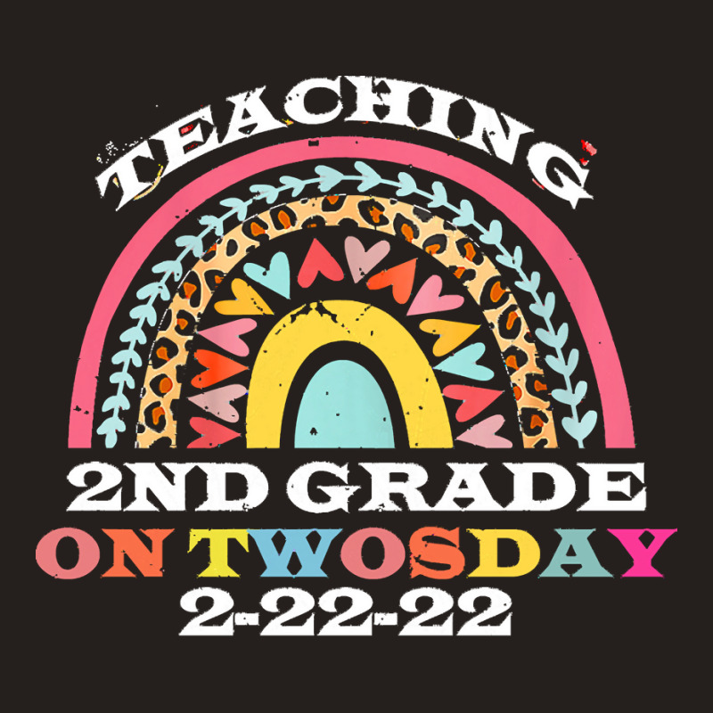 Great Vintage Second Grade On Twosday T  Shirtfunny Vintage Teaching 2 Tank Top | Artistshot