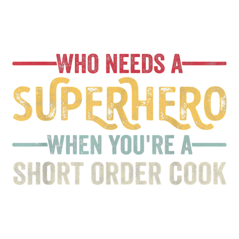 Funny Short Order Cook Superhero Vintage Tee For Men Dad T Shirt Jumbo Paper Bag - 18 X 7 X 18 3/4 | Artistshot