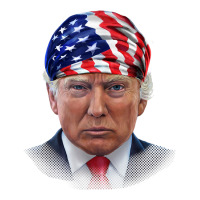 President Donald Trump In Flag Of Usa Head Wrap Mart Paper Bag -13 X 7 X 17 | Artistshot