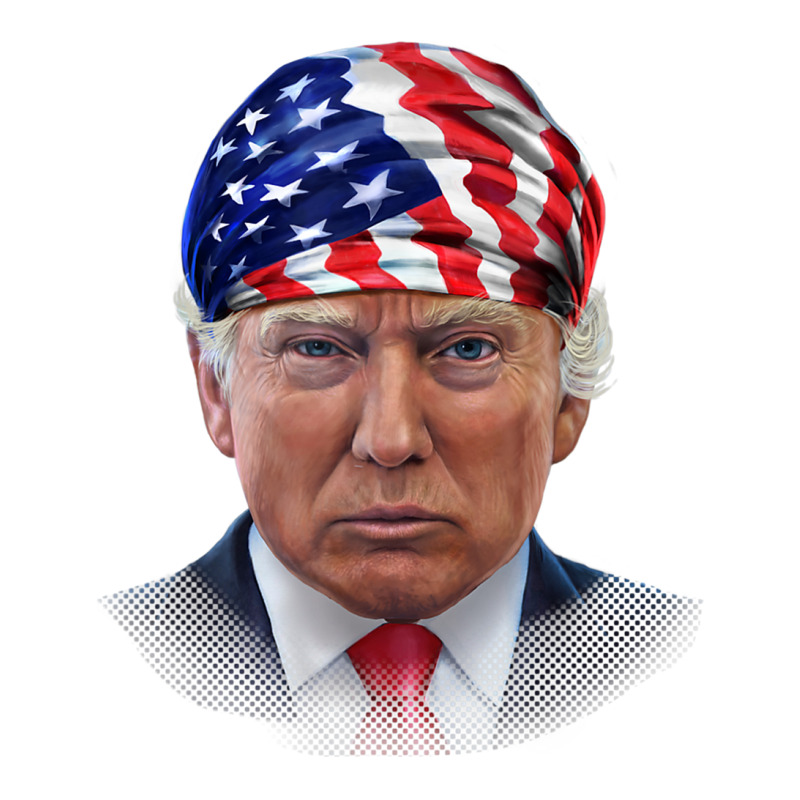 President Donald Trump In Flag Of Usa Head Wrap Mart Paper Bag -13 x 7 x 17 by Hoang95 | Artistshot