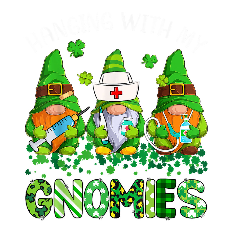 St Patricks Day Hanging With My Gnomies Nurse Stethoscope T Shirt Take Out Paper Bag - 14 X 10 X 15 1/2 | Artistshot