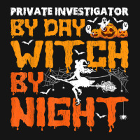 Funny Private Investigator By Day Witch By Night Halloween T Shirt Mesh Cap | Artistshot