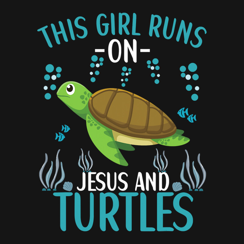 This Girl Runs On Jesus And Turtles Cute Sea Turtle Quote Mesh cap by thutrang92 | Artistshot