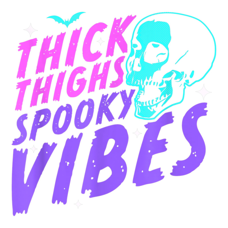 Thick Thighs Spooky Vibes Funny Halloween Skull Pastel Goth T Shirt ...
