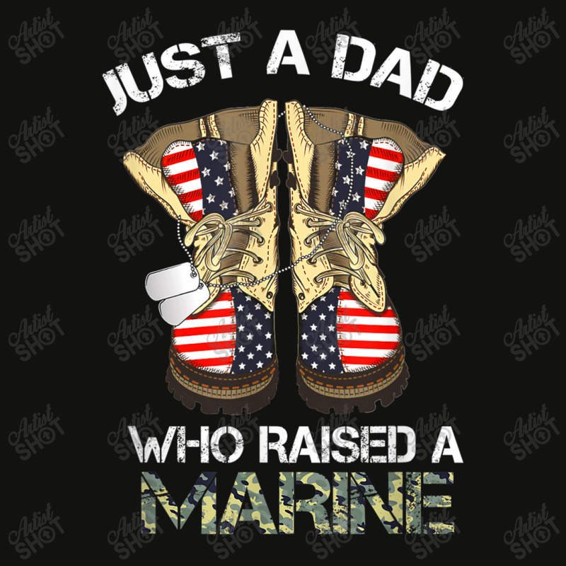 Just A Dad Who Raised A Marine Scorecard Crop Tee by Yuh2105 | Artistshot