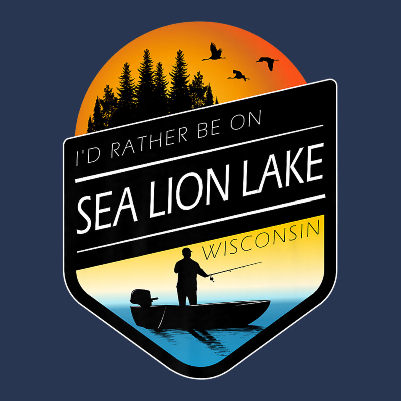 I'd Rather Be On Sea Lion Lake Wisconsin Fishing Premium Ladies Denim Jacket by Tiktify | Artistshot