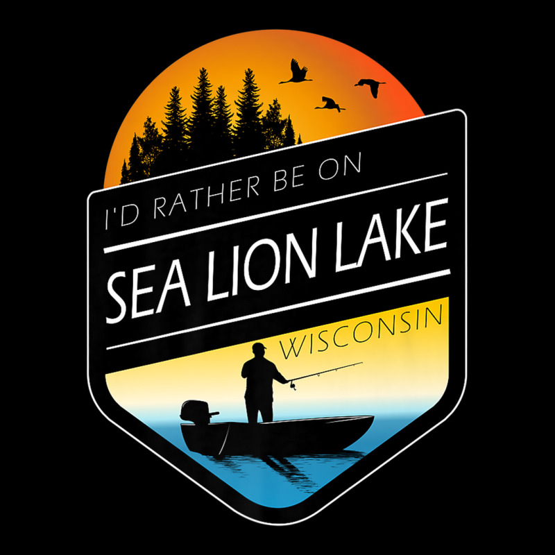 I'd Rather Be On Sea Lion Lake Wisconsin Fishing Premium Cropped Hoodie by Tiktify | Artistshot