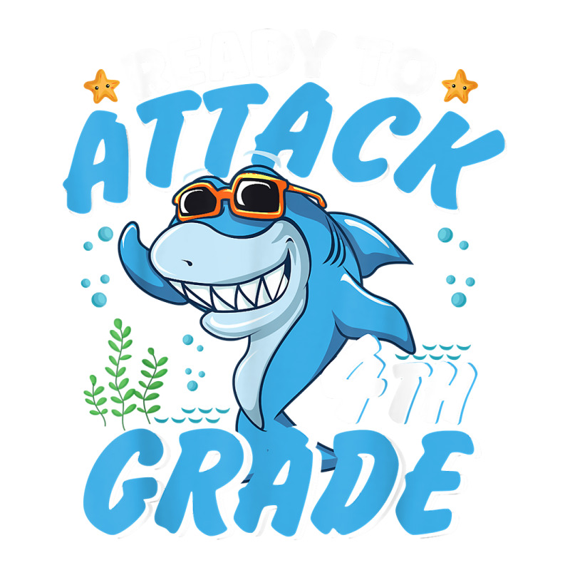 Ready To Attack 4th Grade Apparel Back To School Shark Boys T Shirt ...