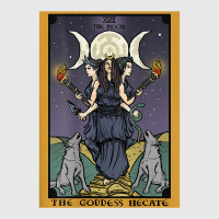 Hecate Triple Moon Goddess Witch Wheel Tarot Card Back Print T Shirt Baseball Cap | Artistshot