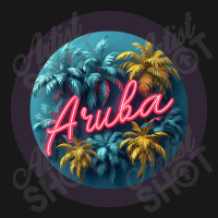 Aruba Design With Black Border And Neon Lettering Flannel Shirt | Artistshot