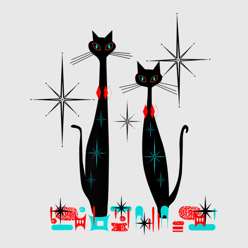 Retro Atomic Era Mid Century Modern Cat Pair W Stars Design Premium T Baseball Cap | Artistshot