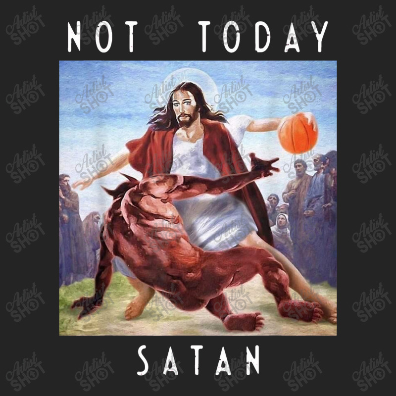 Not Today Satan Jesus Vs Satan In Basket 3/4 Sleeve Shirt by salamwarna | Artistshot