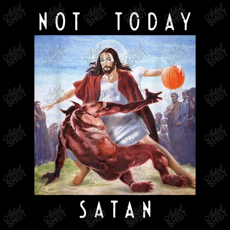 Not Today Satan Jesus Vs Satan In Basket Men's 3/4 Sleeve Pajama Set by salamwarna | Artistshot