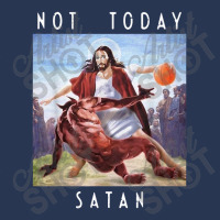 Not Today Satan Jesus Vs Satan In Basket Men Denim Jacket | Artistshot