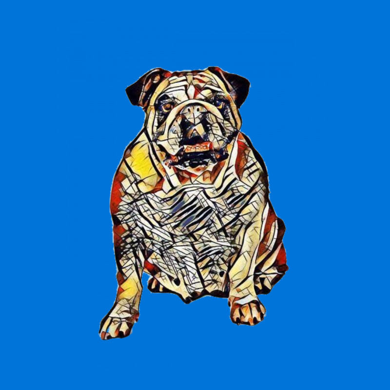 A Happy Bulldog Sitting Facin Baby Bibs | Artistshot