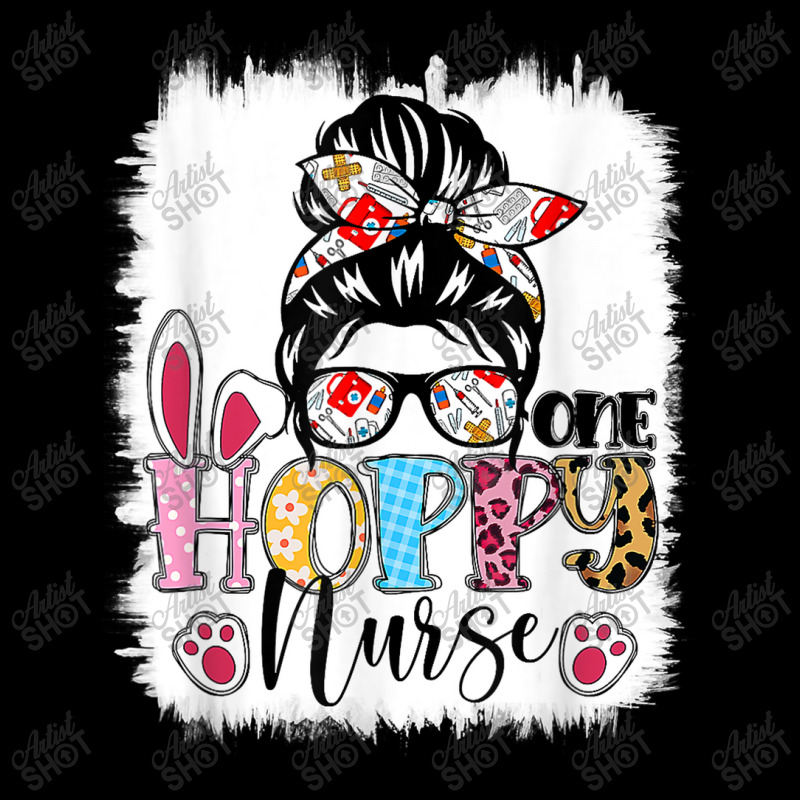 Bleached One Hoppy Registered Nurse Messy Bun Easter Bunny Toddler Sweatshirt | Artistshot