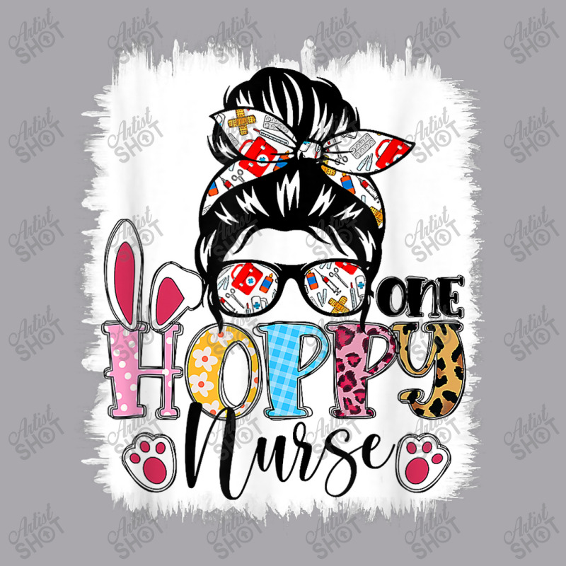 Bleached One Hoppy Registered Nurse Messy Bun Easter Bunny Youth 3/4 Sleeve | Artistshot