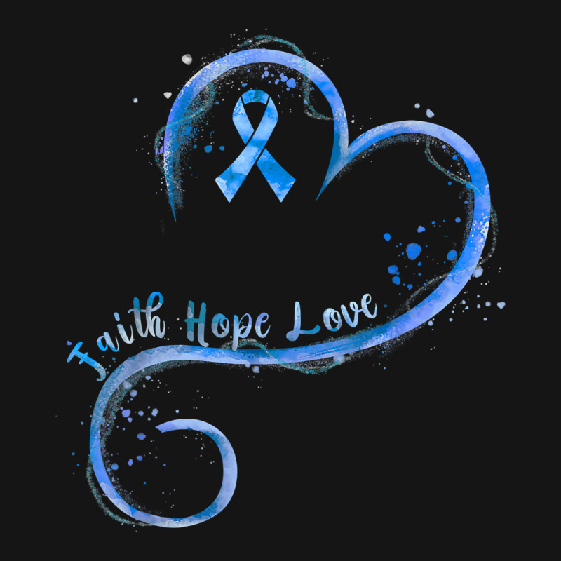 Faith Hope Love Dark Blue Ribbon Colon Cancer Awareness T Shirt Mesh Cap | Artistshot