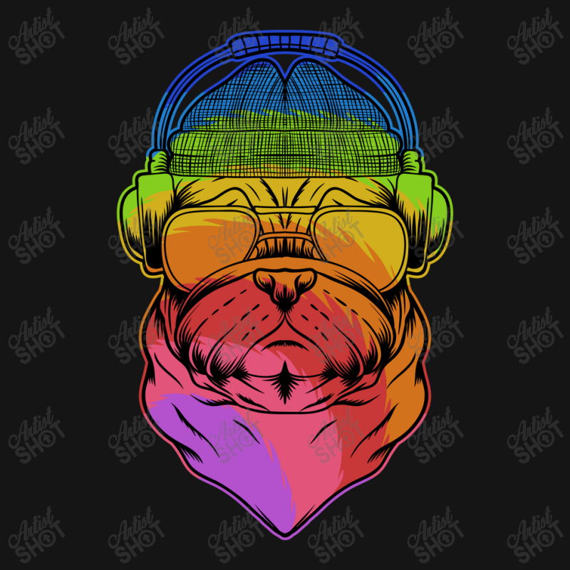 Pug Dog Headphone Colorful Mesh cap by andypp | Artistshot