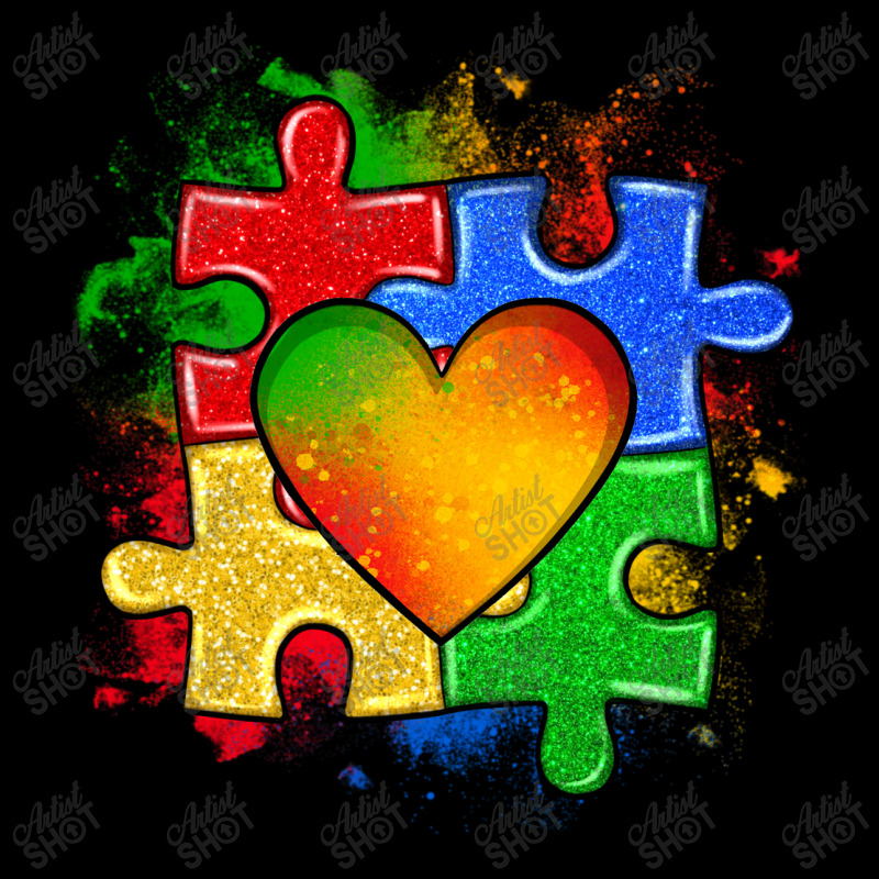 Autism Puzzle Pieces Heart V-neck Tee | Artistshot