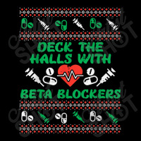 Deck Halls With Beta Blockers Funny Nurse Christmas Xmas Pjs Adjustable Cap | Artistshot