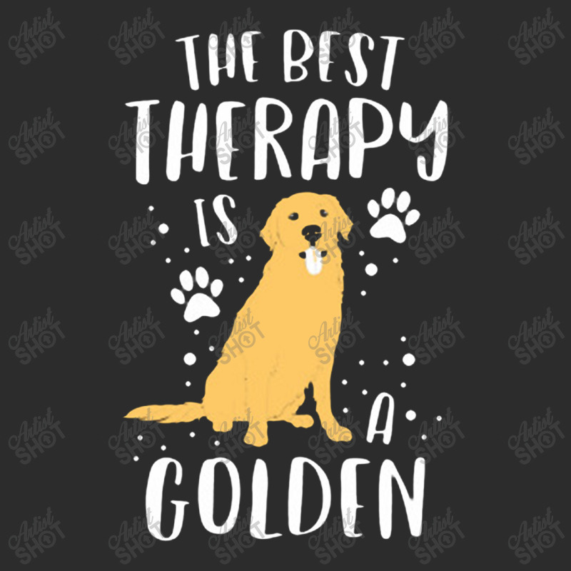 The Best Therapy Is A Golden Retriever Dog Puppy Baseball Cap by johnoconnorart | Artistshot