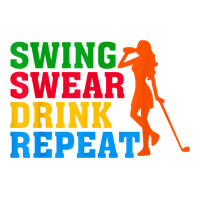 Funny Women Golfer Golf Lover Swing Swear Drink Repeat Jumbo Paper Bag - 18 X 7 X 18 3/4 | Artistshot