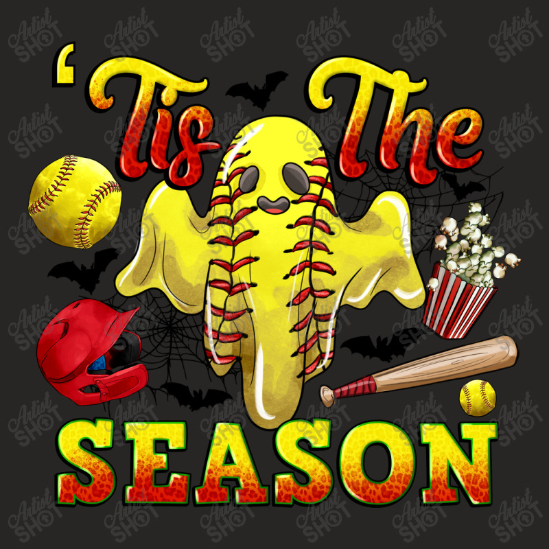 Tis The Season Softball Halloween Ladies Fitted T-Shirt by CowGirlArtShop | Artistshot