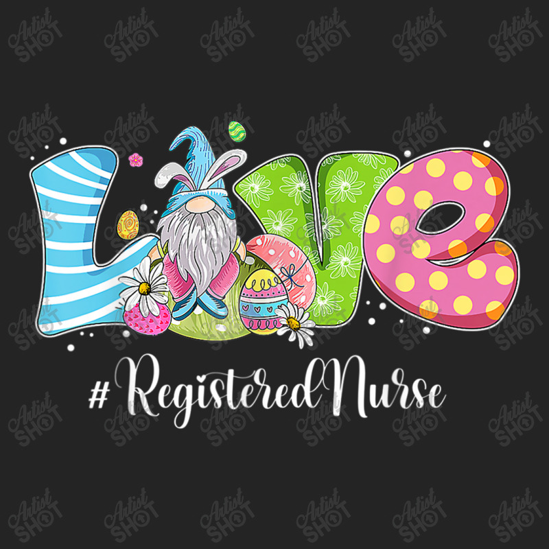 Funny Gnome Bunny Love Registered Nurse Easter Christians 3/4 Sleeve Shirt | Artistshot