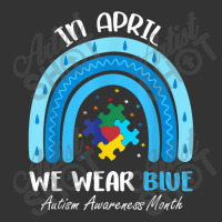 In April We Wear Blue Puzzle Rainbow Autism Awareness Month T Shirt ...