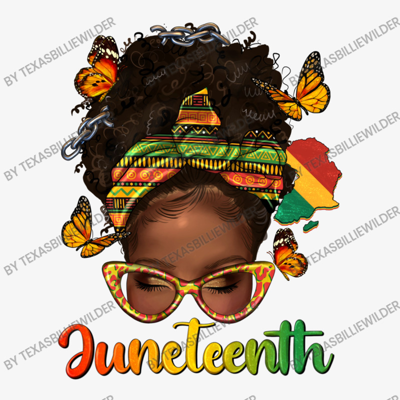 Afro Messy Bun Juneteenth Ladies Fitted T-Shirt by texasbilliewilder | Artistshot