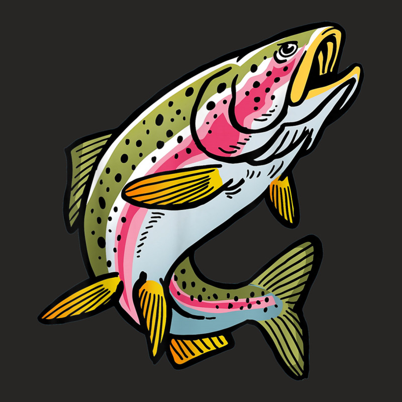 Rainbow Trout Fishing Trout Fisherman Angling Fan Ladies Fitted T-Shirt by Tiktify | Artistshot