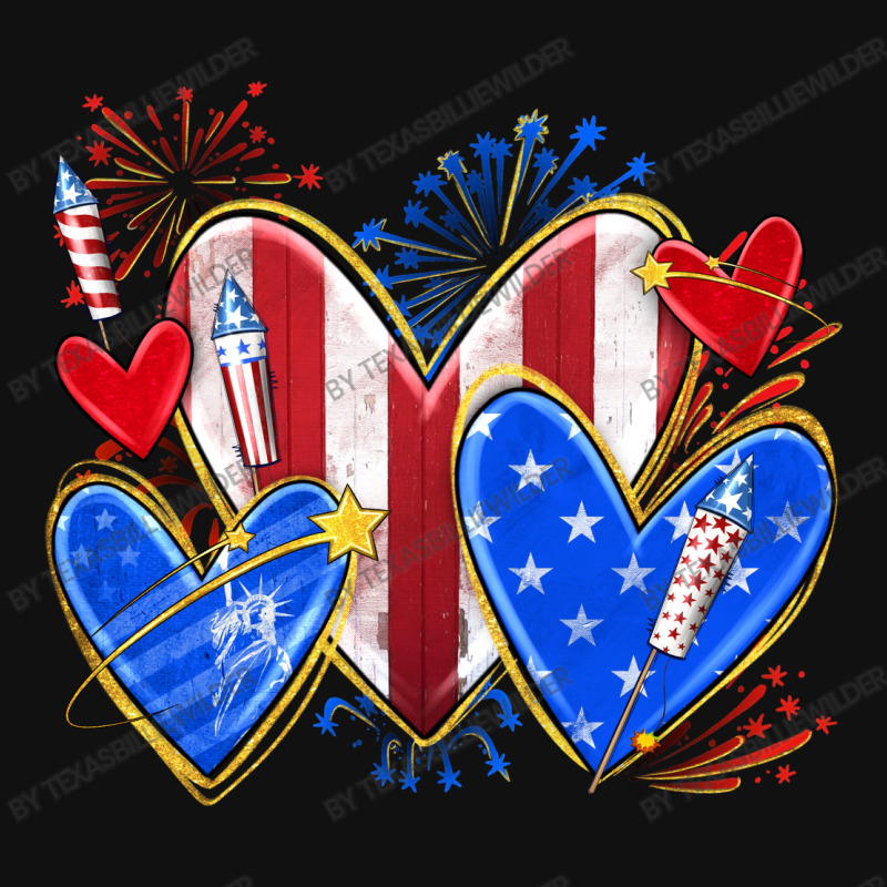 4th Of July Hearts Metal Print Square | Artistshot