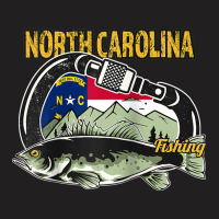 Retro Carabiner North Carolina Fishing Raglan Baseball Tee T-shirt | Artistshot