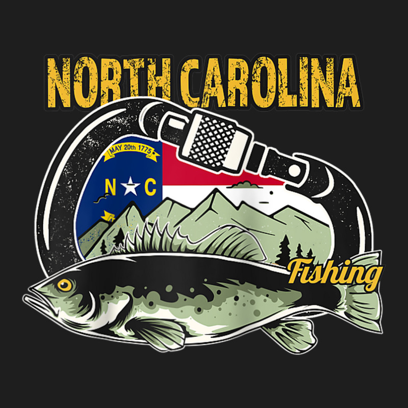 Retro Carabiner North Carolina Fishing Raglan Baseball Tee Classic T-shirt | Artistshot