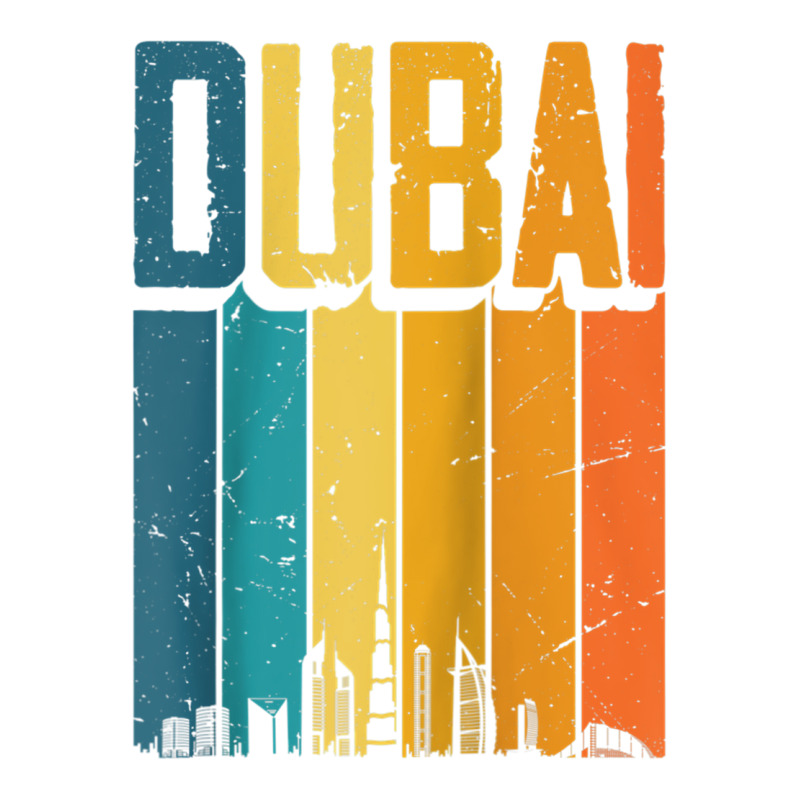 Dubai Arab Emirates Retro Vintage Sunset Skyline Dubai Raglan Baseball 