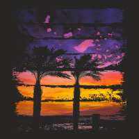 Palm Trees T  Shirt A Beautiful Painting That Shows The Atmosphere Of Ladies Fitted T-shirt | Artistshot