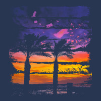 Palm Trees T  Shirt A Beautiful Painting That Shows The Atmosphere Of Ladies Denim Jacket | Artistshot