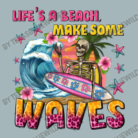 Lifes A Beach Make Some Waves Unisex Sherpa-lined Denim Jacket | Artistshot