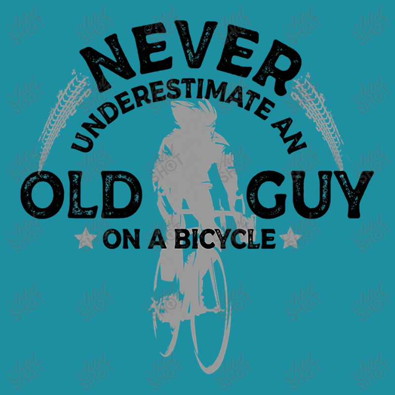 Never Underestimate An Old Guy On A Bicycle Cycling Flat Bill Snapback Cap | Artistshot