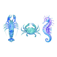 Crustaceancore Ocean Blush Crustacean Lobster Crab Seahorse Debie Paper Bag - 10 X 5 X 13 | Artistshot