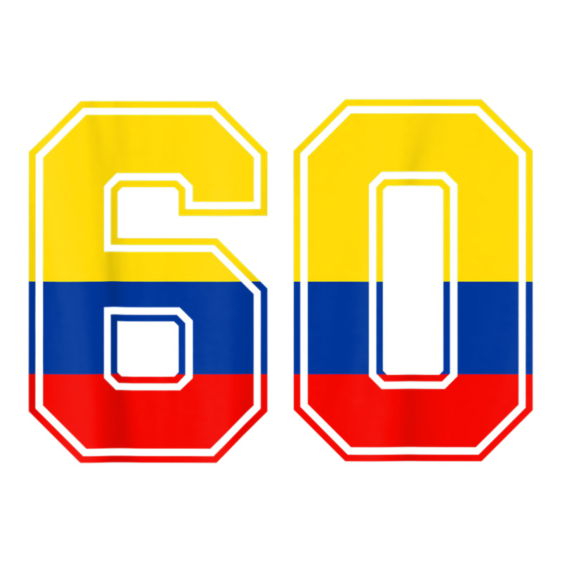 60th Birthday Colombian 60 Years Old Number 60 Colombia Flag Debie Paper Bag - 10 X 5 X 13 | Artistshot