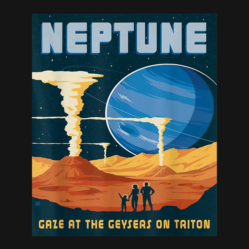 Retro Neptune Gaze At The Geysers On Triton Space Tourism T Shirt Mesh cap by puawhla | Artistshot