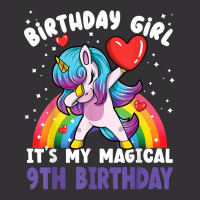 Birthday Girl It's My Magical 9th Birthday Bday Unicorn T Shirt Vintage Short | Artistshot