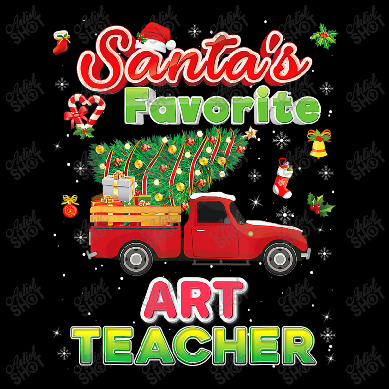 Santa's Favorite Art Teacher Christmas Tree Truck T Shirt Flat Bill Snapback Cap by Mark_Liegerot | Artistshot